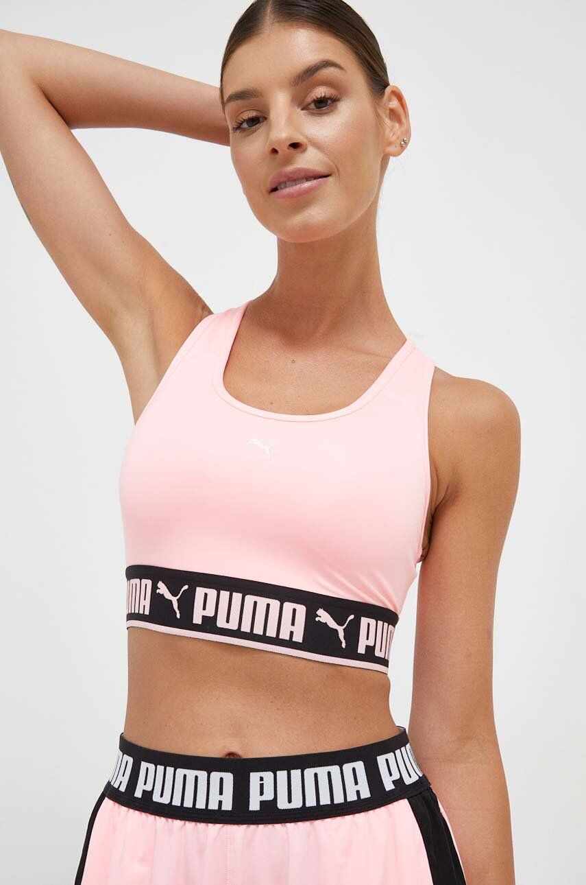Puma sutien sport Strong culoarea roz, neted